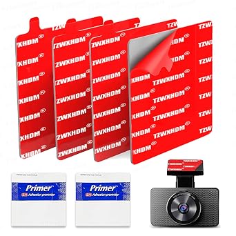 Square Adhesive Double Sided Tape for Suction Cup Mount, 4Pcs 2.84" Heat Resistant Mounting Sticker Tape for Dash/Camera/GPS/Ipad/Car Phone Sucker Holders, Strong Sticky tack and Removable