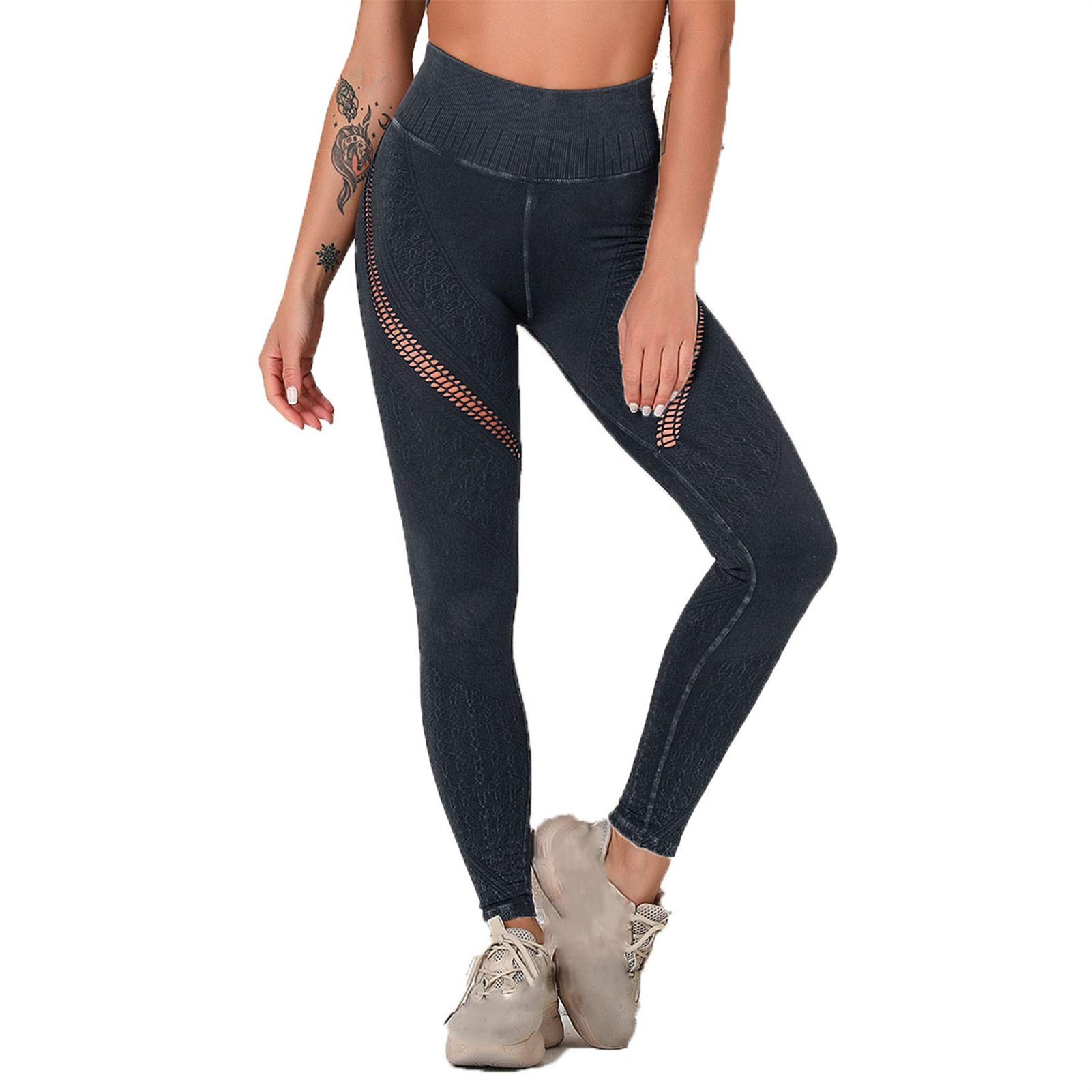Damskie legginsy do jogi, na fitness, Damskie Hollow Out Seamless Butt Lift Legginsy Legginsy Damskie Damskie Spodnie Damskie Workout Siłownia Rajstopy Fitness Spodnie rozciągliwe sportowe legginsy do