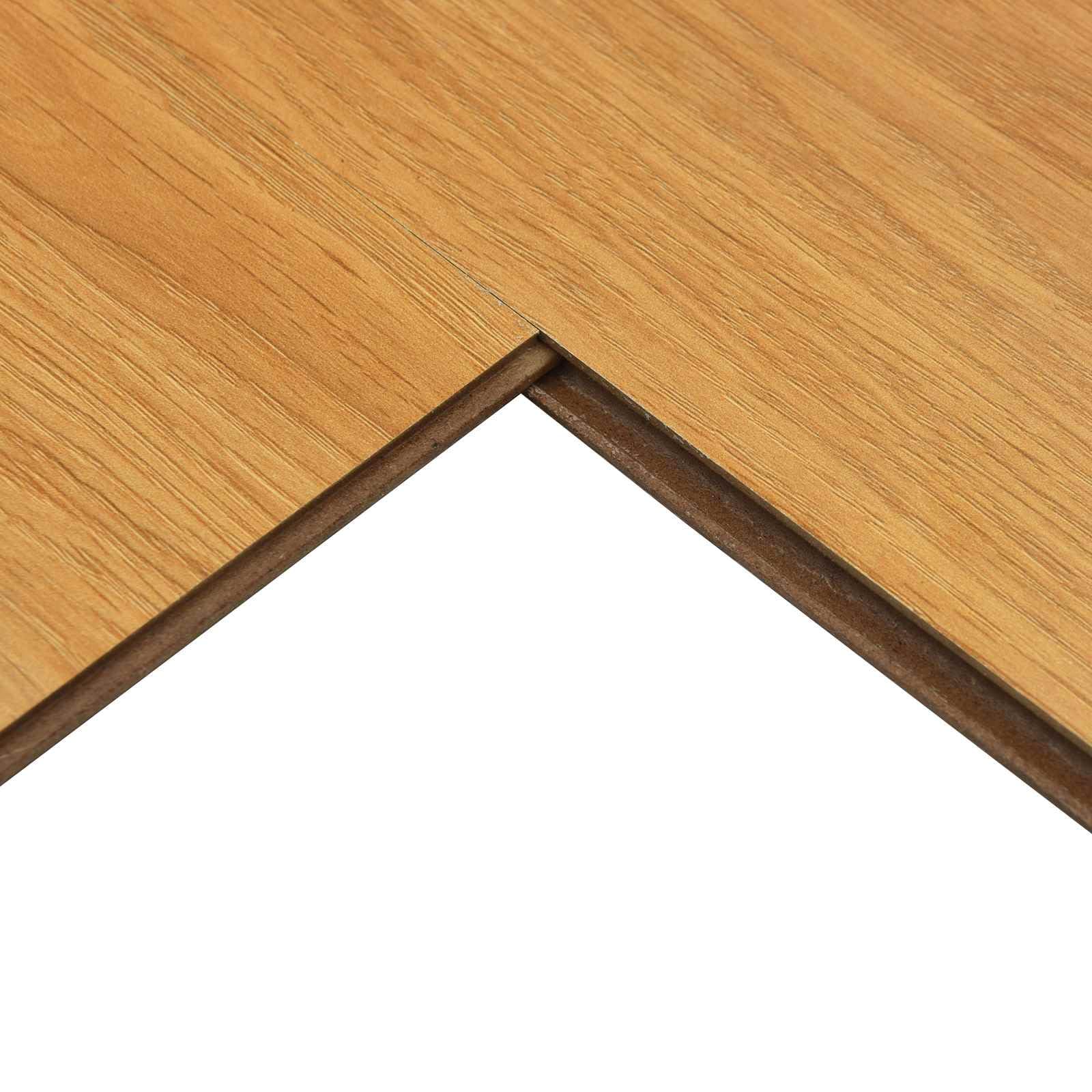 Pavimento in laminato marrone caldo, 15 pezzi, 101 x 20 x 0,8 cm, sistema a clic per soggiorno, camera da letto e corridoio, facile da pulire, effetto legno realistico