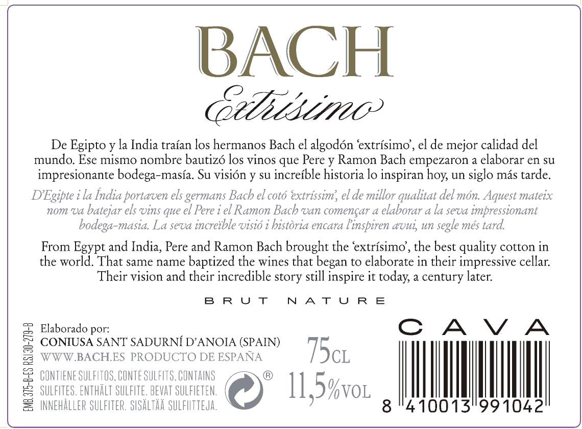 BACH Extrísimo - Cava Brut Nature - 75cl