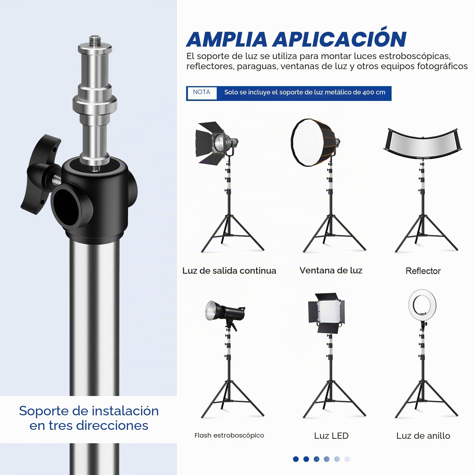 Soonpho 400cm Air Pro Soporte de luz Trípode de lámpara de Aire amortiguado Soporte de luz de Aluminio 4m de Altura máxima 15kg de Capacidad de Carga, Estable y cómodo Soporte de luz