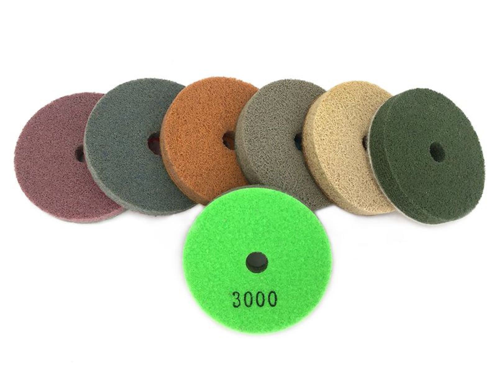 7 Pezzi/lottp 80mm Tamponi Per Lucidatura In Spugna 3 Pollici Durevoli Dischi Per Lucidatura Diamantati Marmo Pavimenti In Cemento Dischi Abrasivi 3FP6,2000
