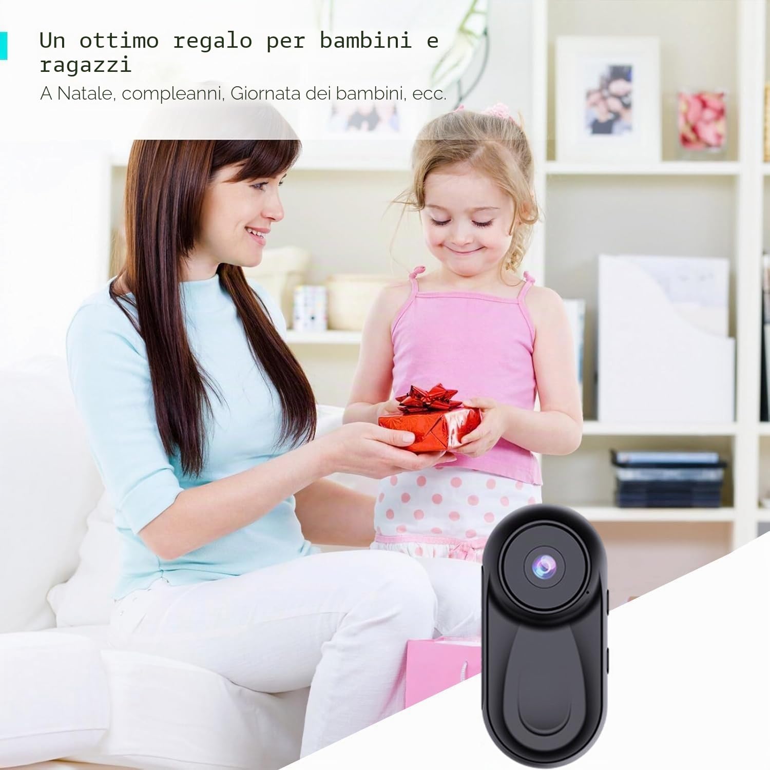 Sport Camera 1080P Body Cam POV Action Camera 360 Gradi Rotante e Clip Magnetica Cam Portatile per Vlogging Velo Moto ciclismo Registrazione Audio e Video, Accessorio Multi Micro Fotocamera sportiva
