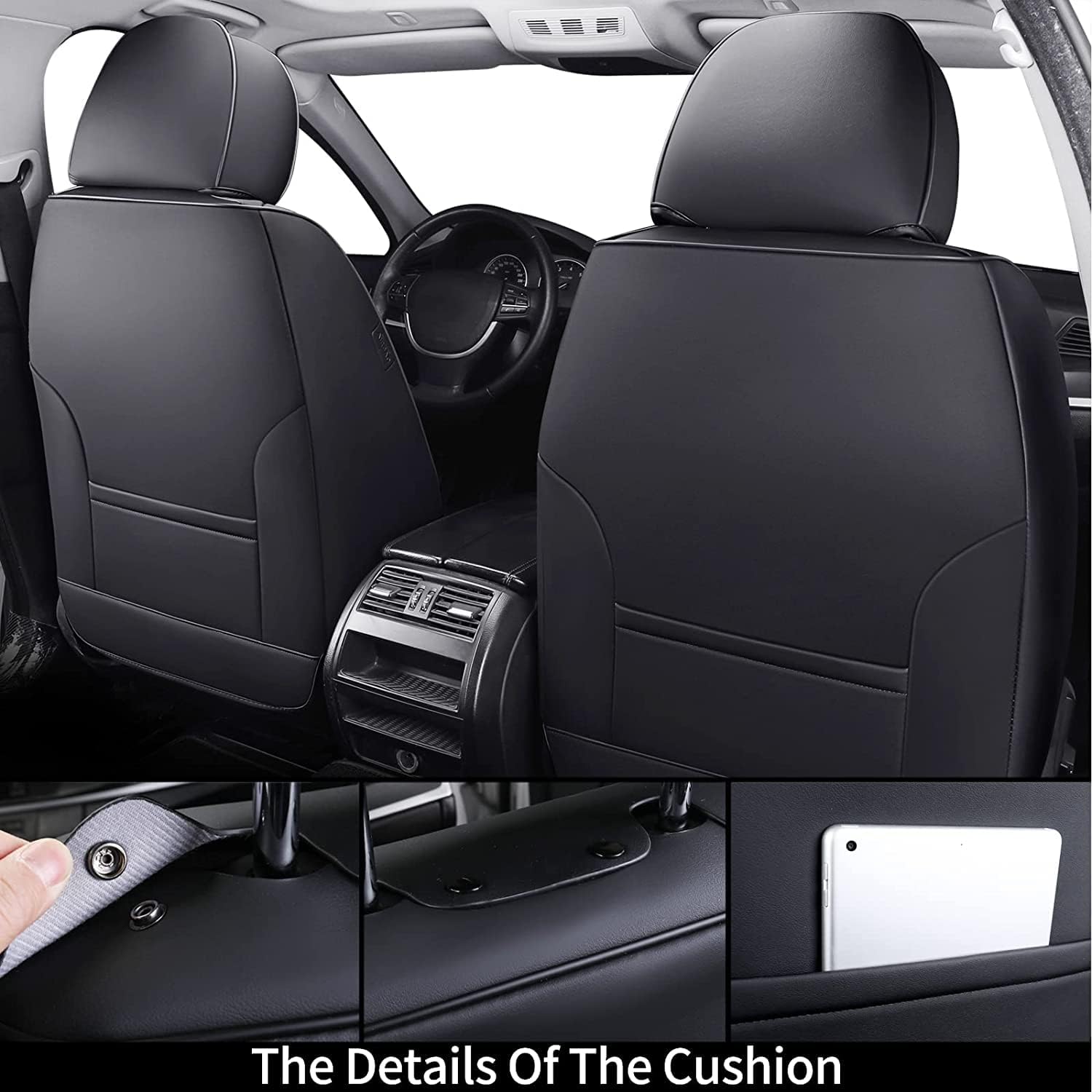 Coverado Coprisedili Auto Universale Protezione Sedile Auto Copertura, PU Pelle Impermeabili Copertura del Sedile Fit per limousine SUV Pick-up Truck B8839 Seat