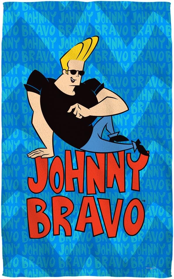 Johnny Bravo - Logo Repeat Beach Towel 36 x 57in