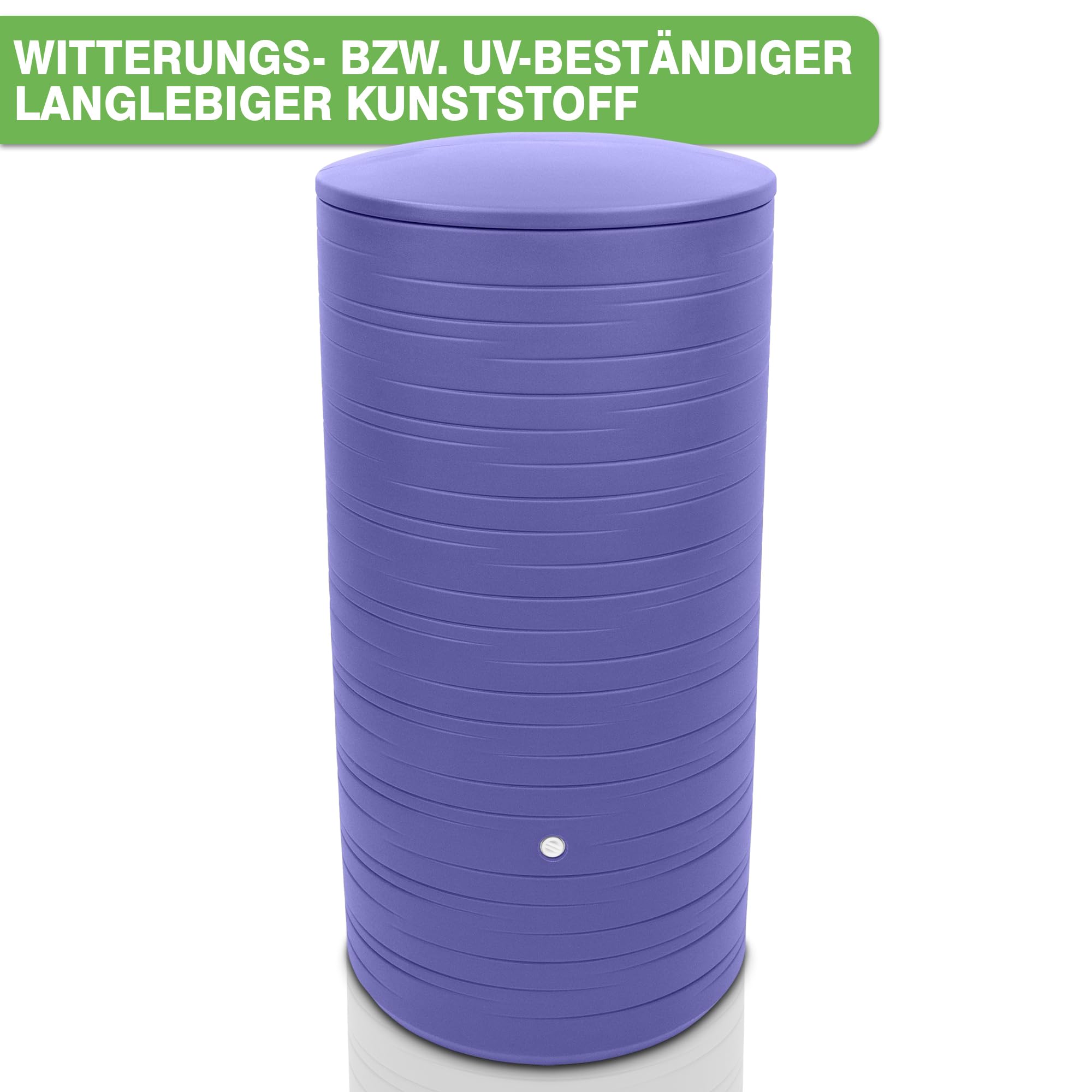 YourCasa PureRain - Depósito de agua de lluvia (280 L, rosca de metal y tapa), color morado