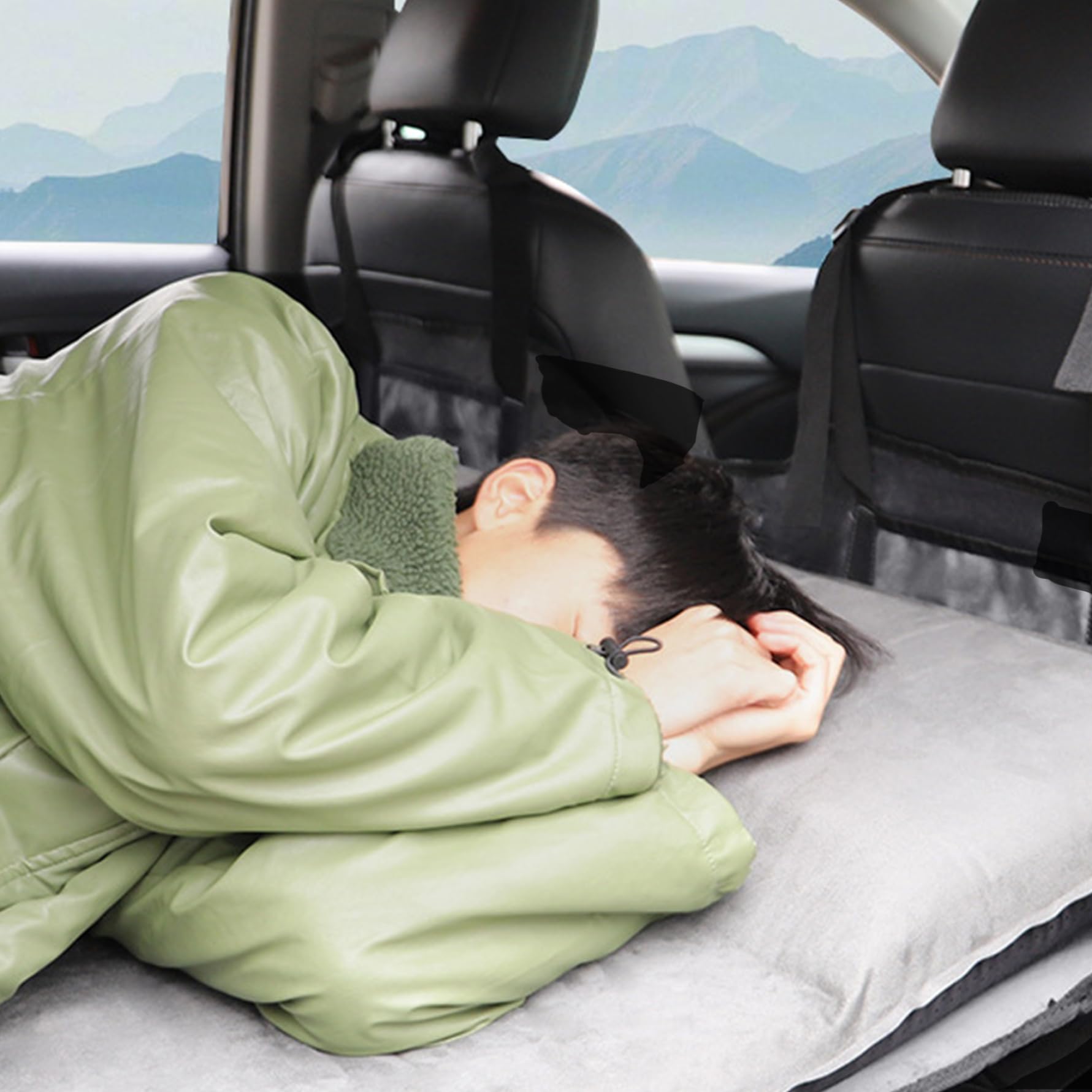 Lit de voiture banquette arrière, lit pour la voiture, matelas de lit de voiture non inflatable, matelas de lit de voiture pliant, matelas de camping portable avec fonction de rangement, matelas de v