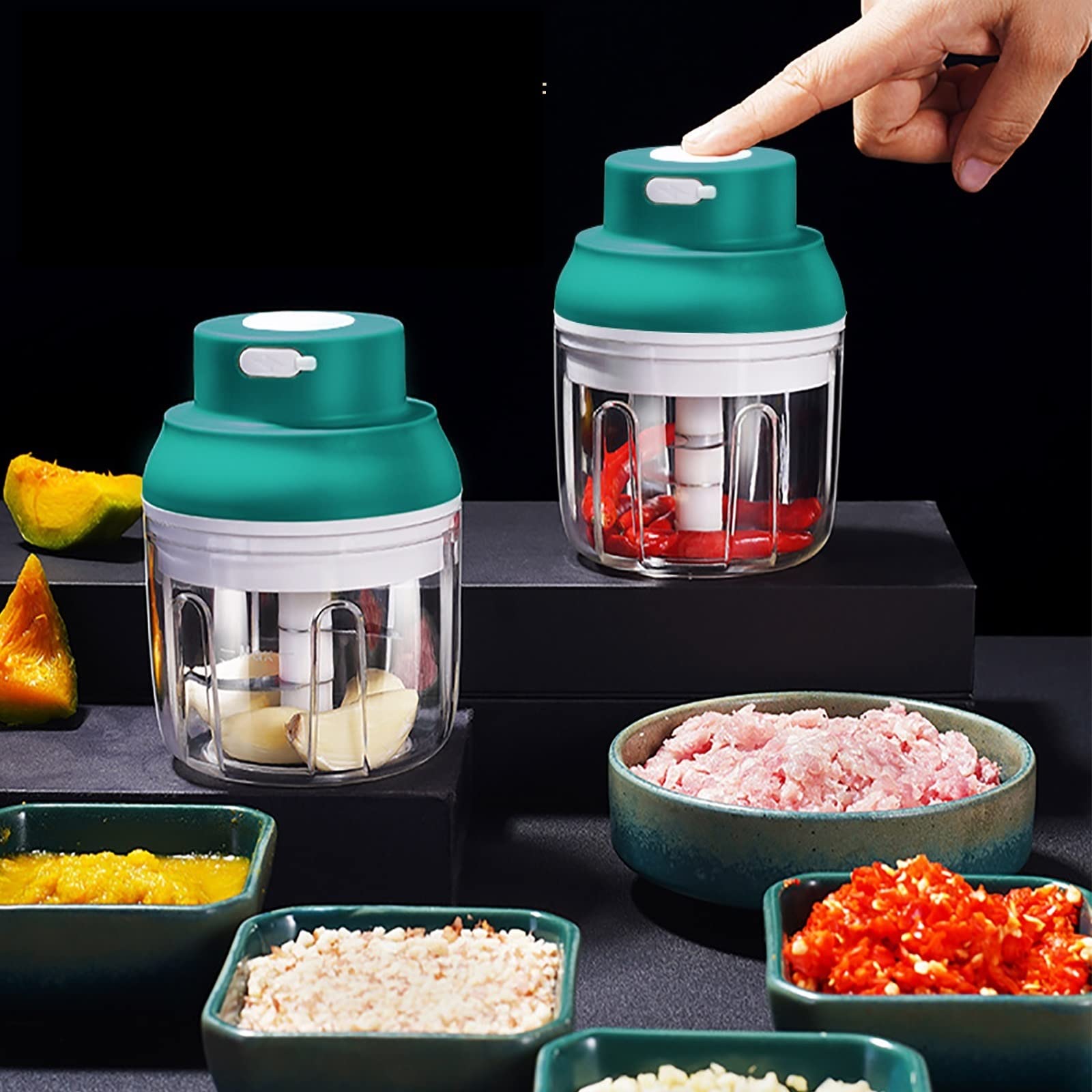 JINGYAN Tłuczki Electric Garlic Masher Press Vegetable Chili Meat Chopper Machine Kitchen Gadgets