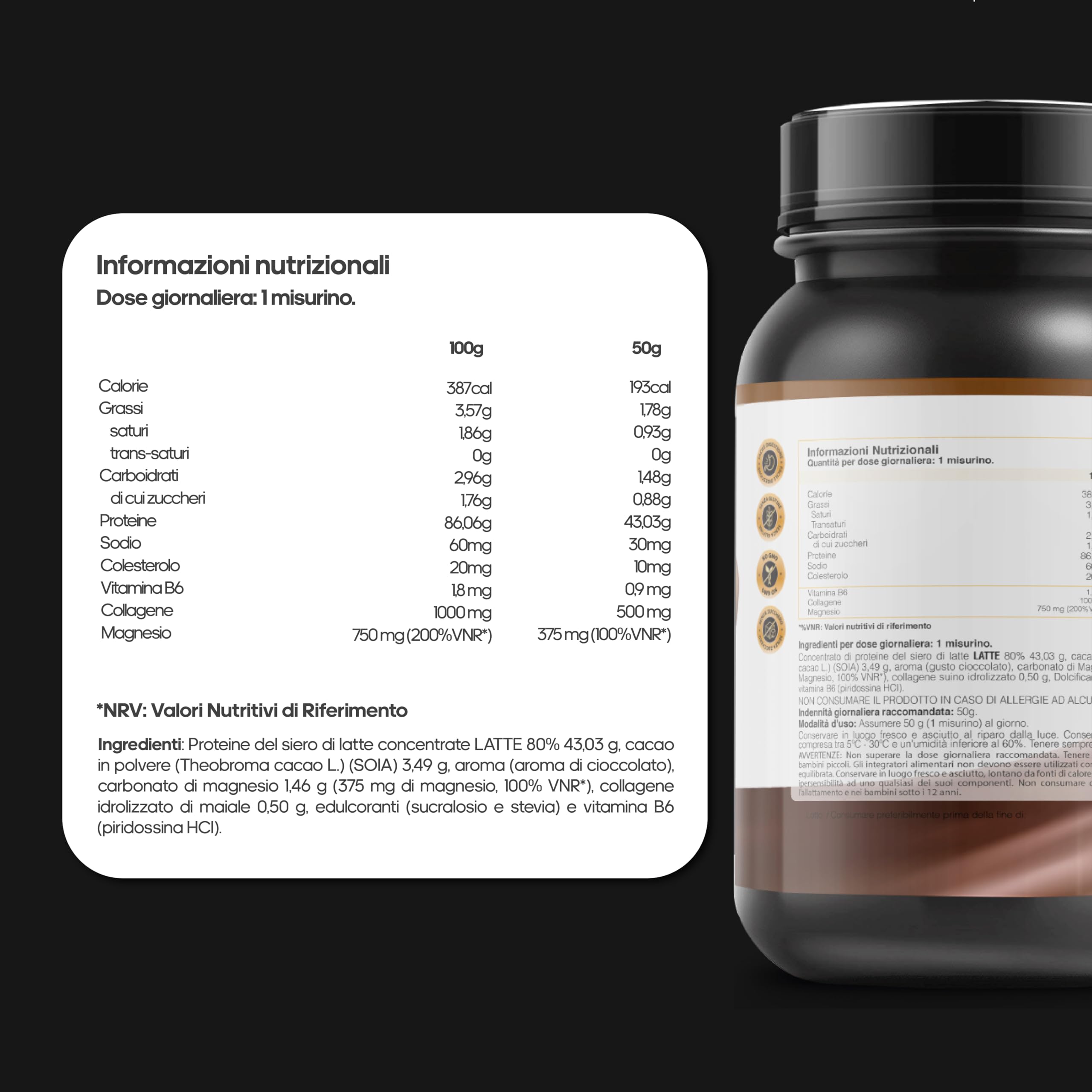Farma Fusion Proteine del Siero del Latte con Collagene e Magnesio | 43 Grammi di Proteine pure per dose | Aumenta la massa muscolare | Protegge e lubrifica le articolazioni | 1000 g Cioccolato