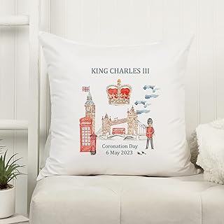 Coronation Cushion Keepsake | The Kings Coronation 2023 Commemorative Cushion | King Charles III Coronation Memorabilia | London 2023 King