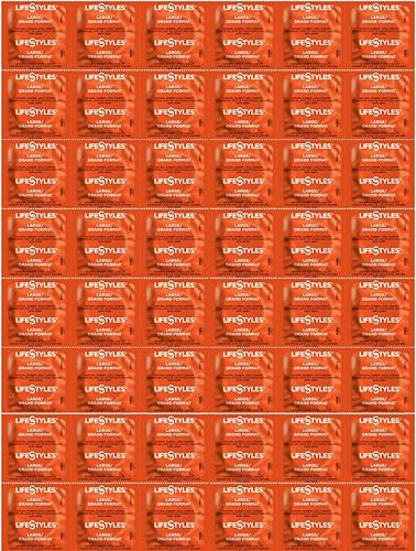 Lifestyles KYNG - Preservativos de látex grandes lubricados de alta calidad a granel preservativos más grandes que los estándar, con lubricación