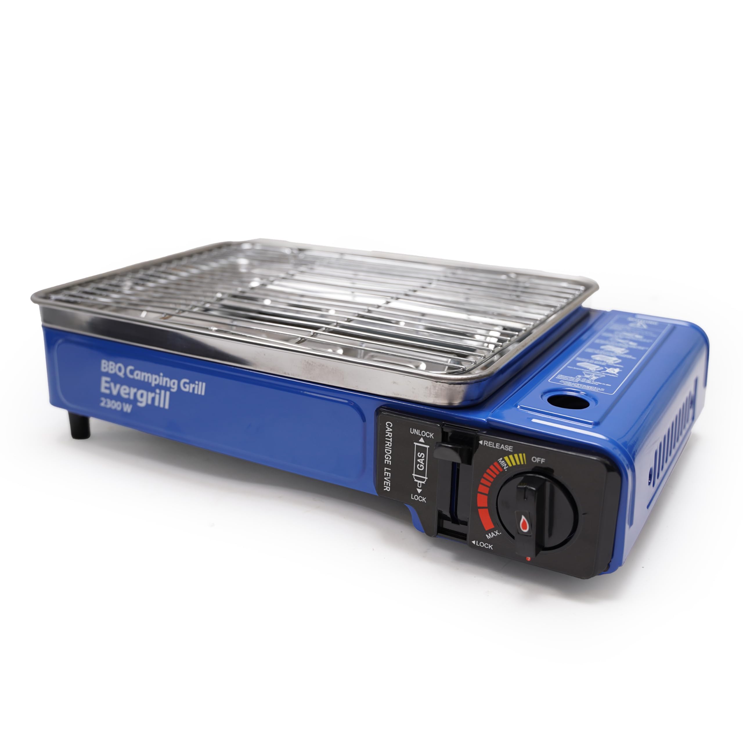 Evergrill Griglia da campeggio a gas butano - incl. 12 bombole di gas - Barbecue a gas - Cucina da campeggio - Griglia da tavolo - Barbecue da tavolo