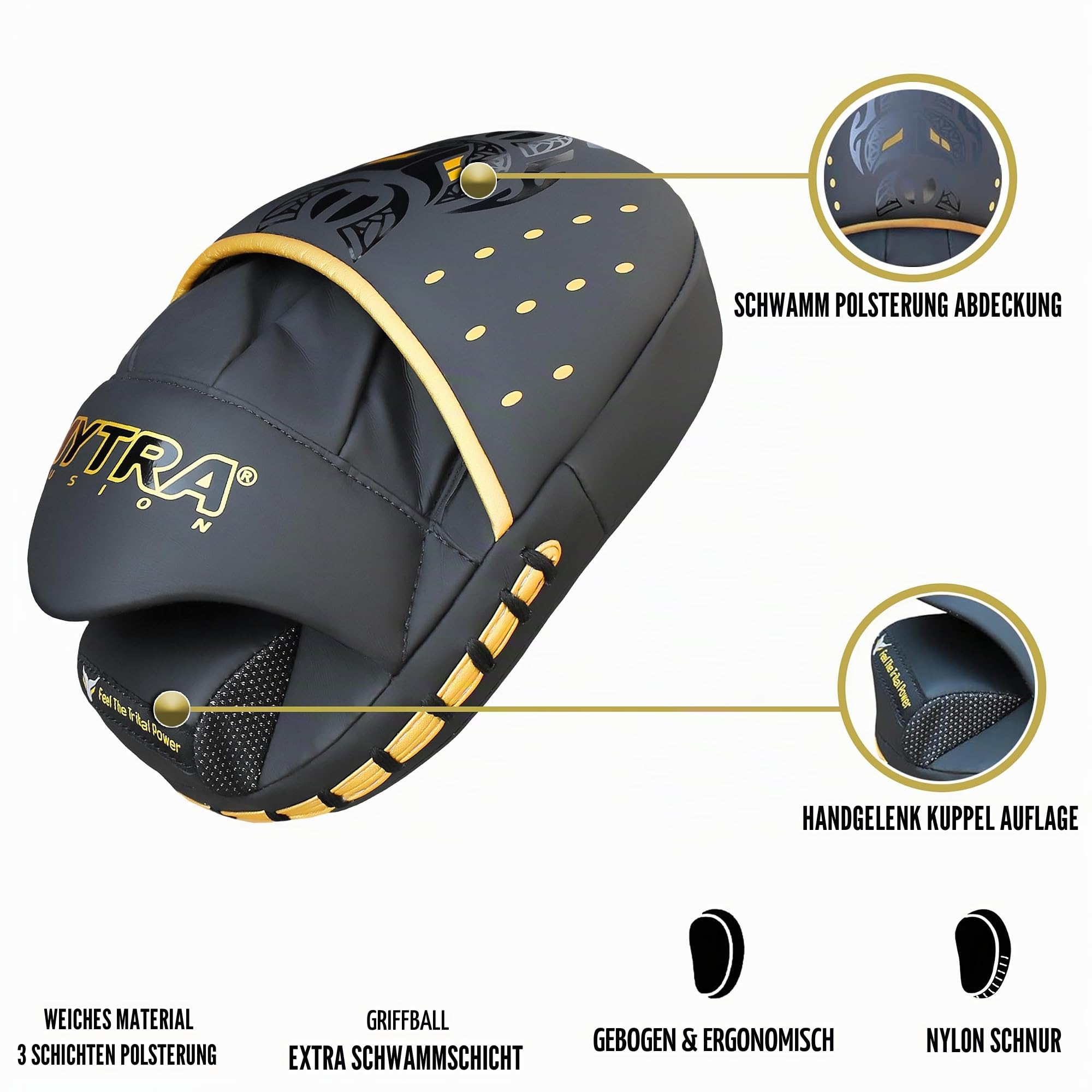 Mytra Fusion Box pratzen - Punch pad MMA Muay Thai handpratzen für Box- und Kampfsporttraining