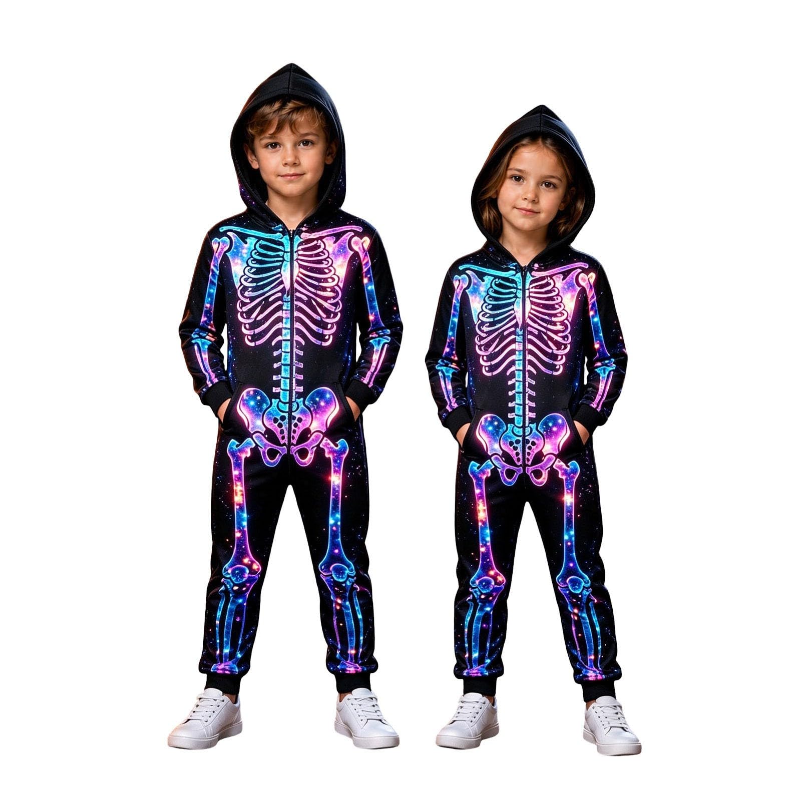 Bat Costume for Kids Skeleton Costume Glow In The Dark Halloween Costumes — image 1