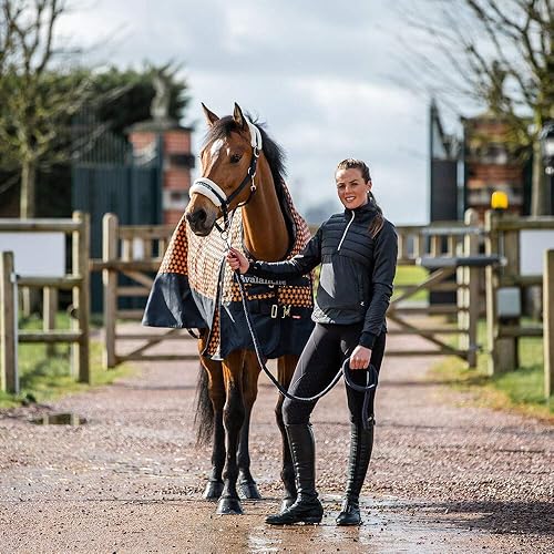 Vista 33 de HORZE Avalanche 1200D Ripstop - Manta impermeable de cuello alto para caballo (relleno de 10.58 onzas), color marrón con chispas de chocolate