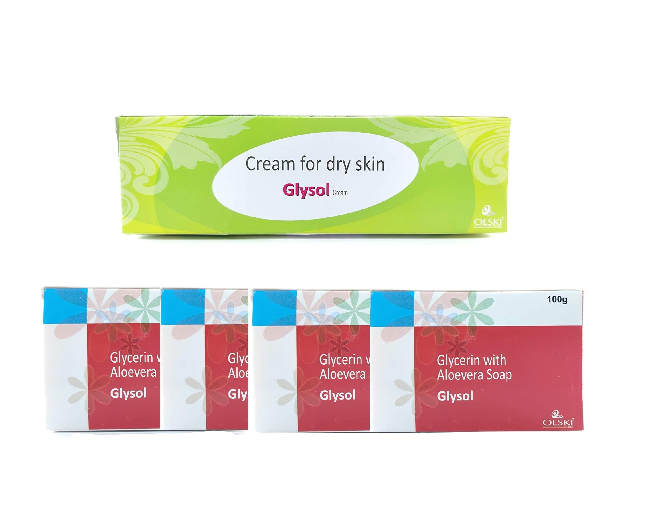 Glysol Combo offer - Glysol Cream and Glysol Soap | Cream for for Dry Skin for Face and Body | Best for Daily Use | Suitable For All Skin Type | For Men and Women