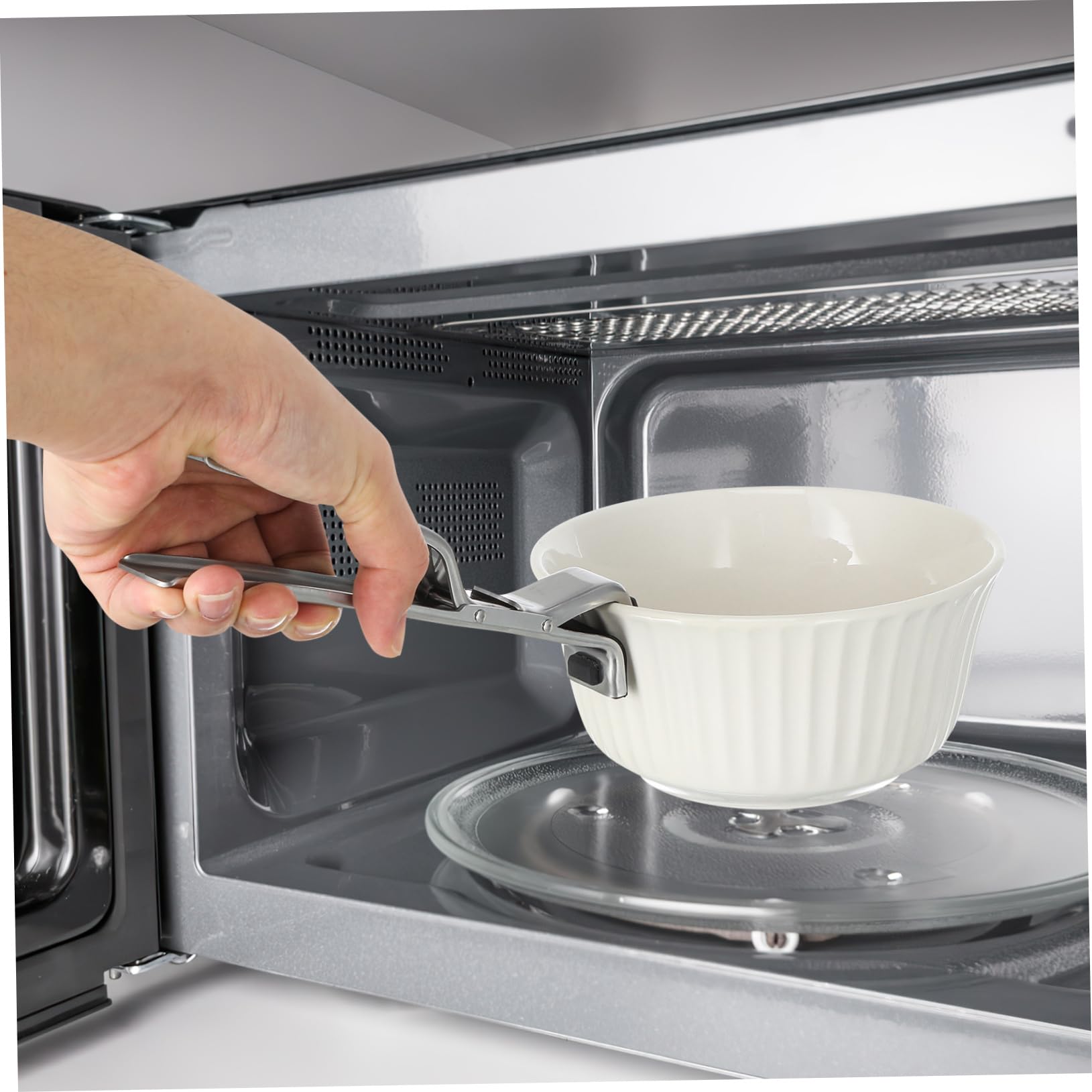 Pinza para Platos Calientes de Acero Inoxidable Antideslizante
