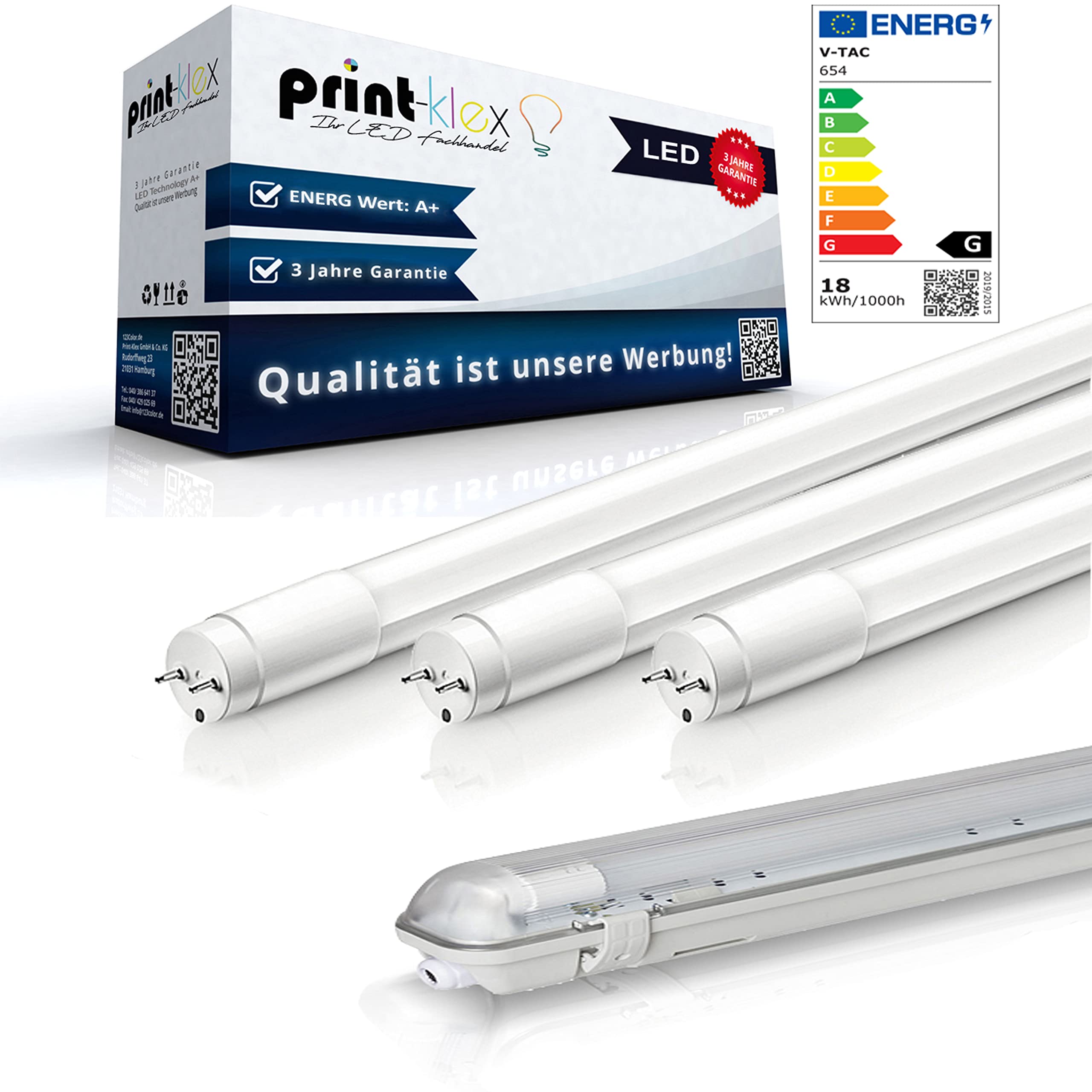 T8 Tube fluorescent à LED Blanc neutre 120 cm 18 W 4000 K