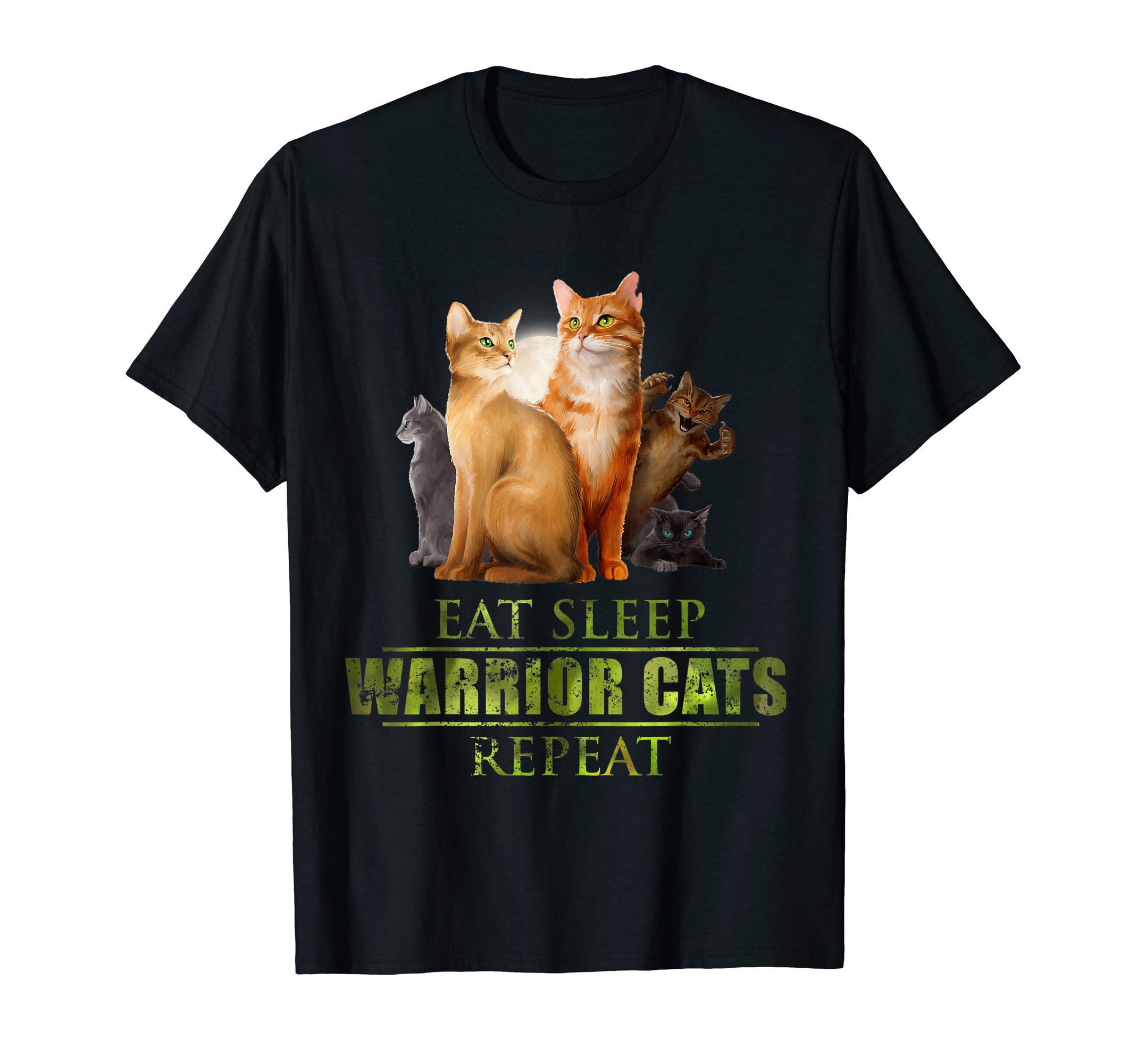 Eat Sleep Warrior Cats Repeat Funny Cat Lover T-Shirt