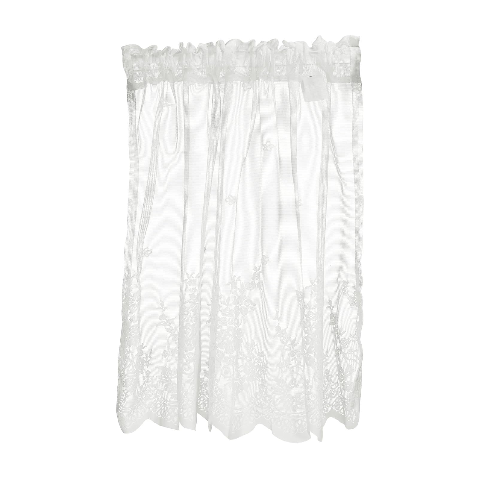sourcing map Window Valance 74x61cm Lace Sheer Valance Curtains White
