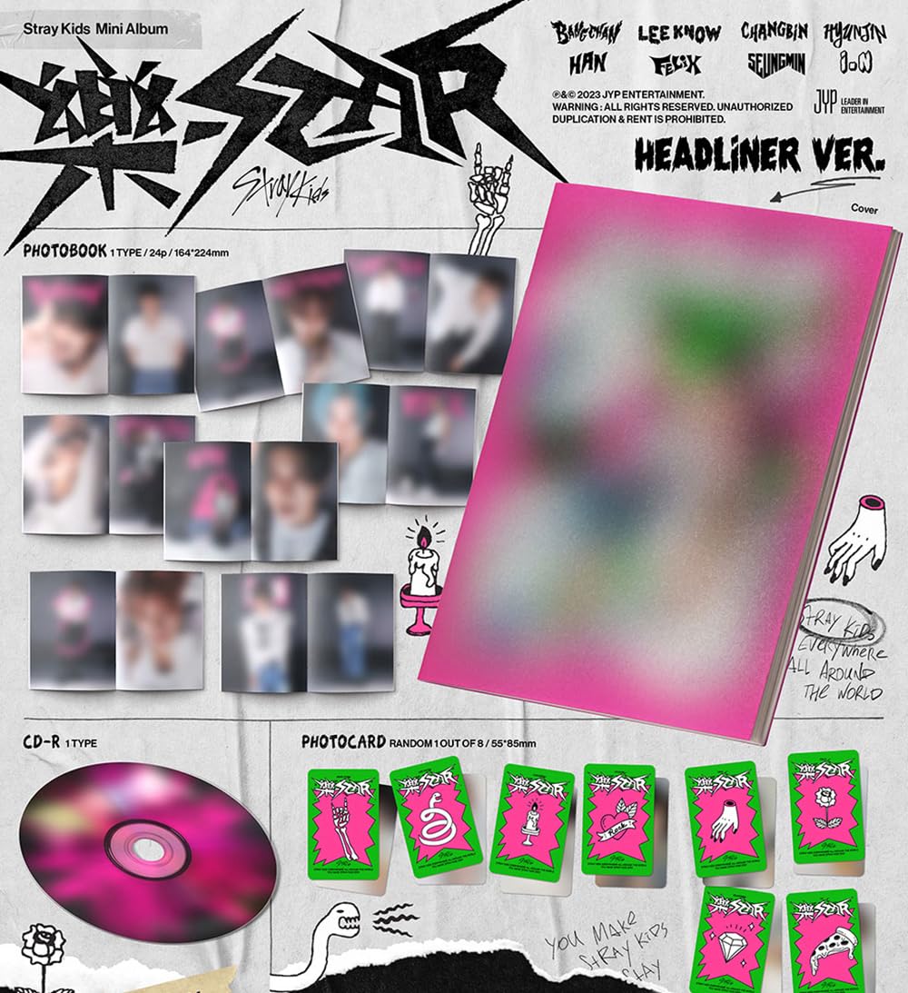 STRAYKIDS SKZ - THE 8TH MINI ALBUM ROCK STAR, [HEADLINER VERSION]