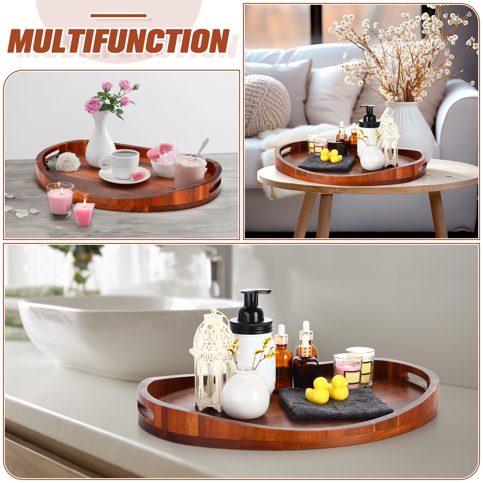Serviertablett Aus Holz Mit Griffen – Stilvoll & Praktisch Für Sofa, Küche & Mehr