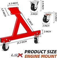 Vista 3 de Mobile Engine Cradle Stand for V8 & LS Engines - Steel Rolling Stand w/Wheels & Tool Storage Easy Assembly (Fits All LS Models)