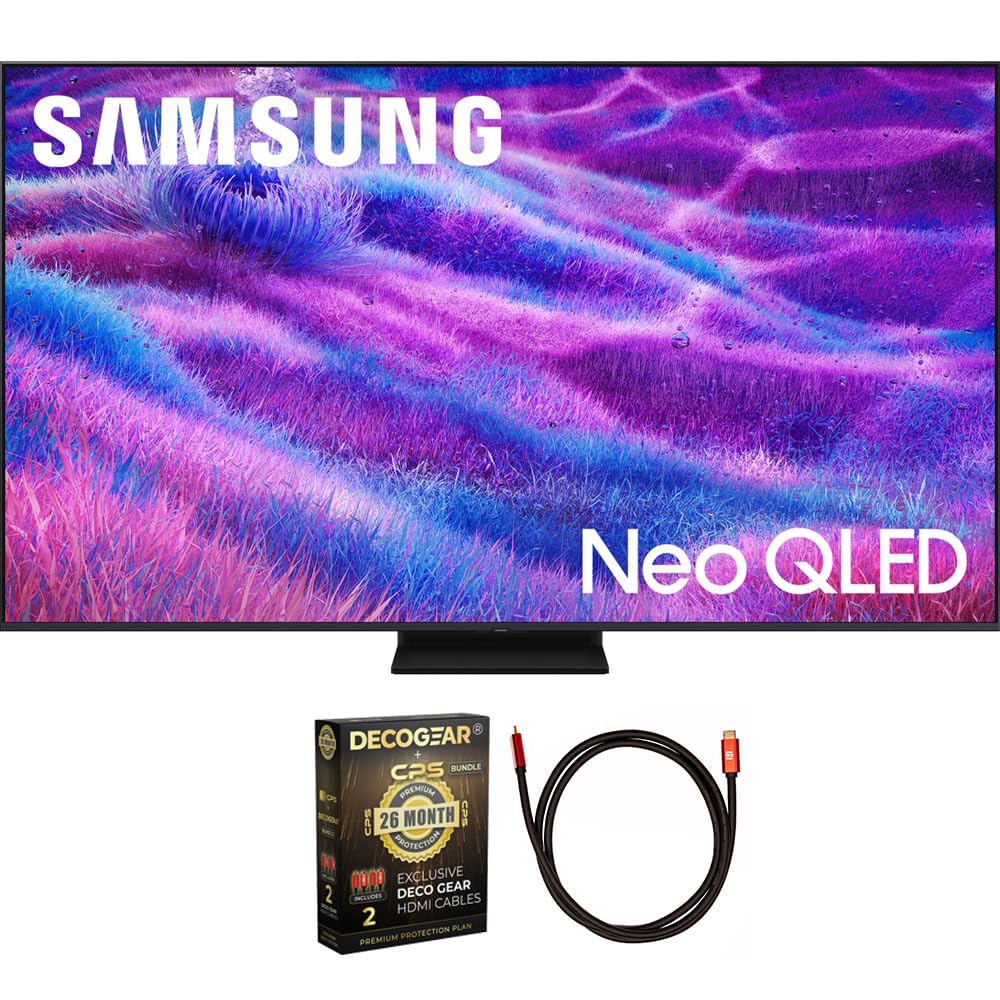 Samsung QN55QN80FAFXZA 55 inch Neo QLED 4K QN80F Vision AI Smart TV 2025 (Renewed) Bundle with Deco Gear 6FT HDMI 2.0 Cable and CPS Exclusive 26 Month Protection Pack (BEACH-CPS-26M1500)