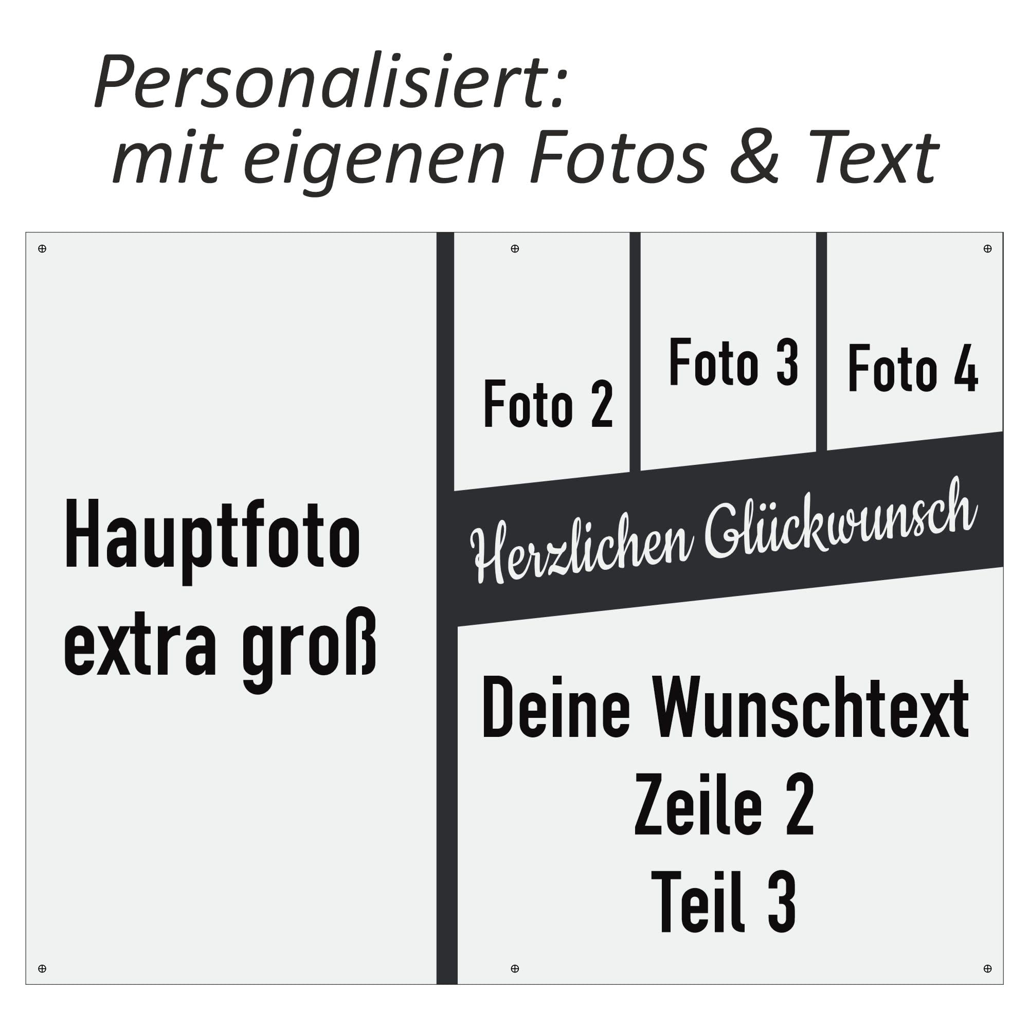 2 Personalisierbare Geburtstagsbanner - Silber, Gold, Rose Gold, Für Partys, Hochzeiten, Feiern