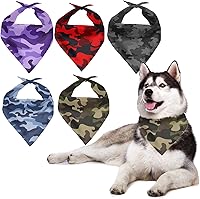 Vista 6 de Howilath Juego de 5 unidades de bandana para perro, bufanda en espiral de teñido anudado para perro, diseño abstracto de arco iris, bandana