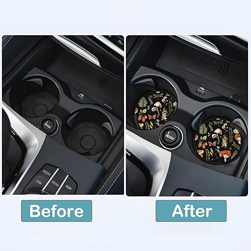 Miniatura 6 de Portavasos para automóvil, paquete de 2 Posavasos universales antideslizantes de 2.75 pulgadas, posavasos de goma para automóvil, accesorios de