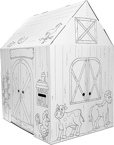 Easy Playhouse Granja - Arte y manualidades para niños para diversión en interiores y exteriores, colorea tus animales favoritos de la granja –