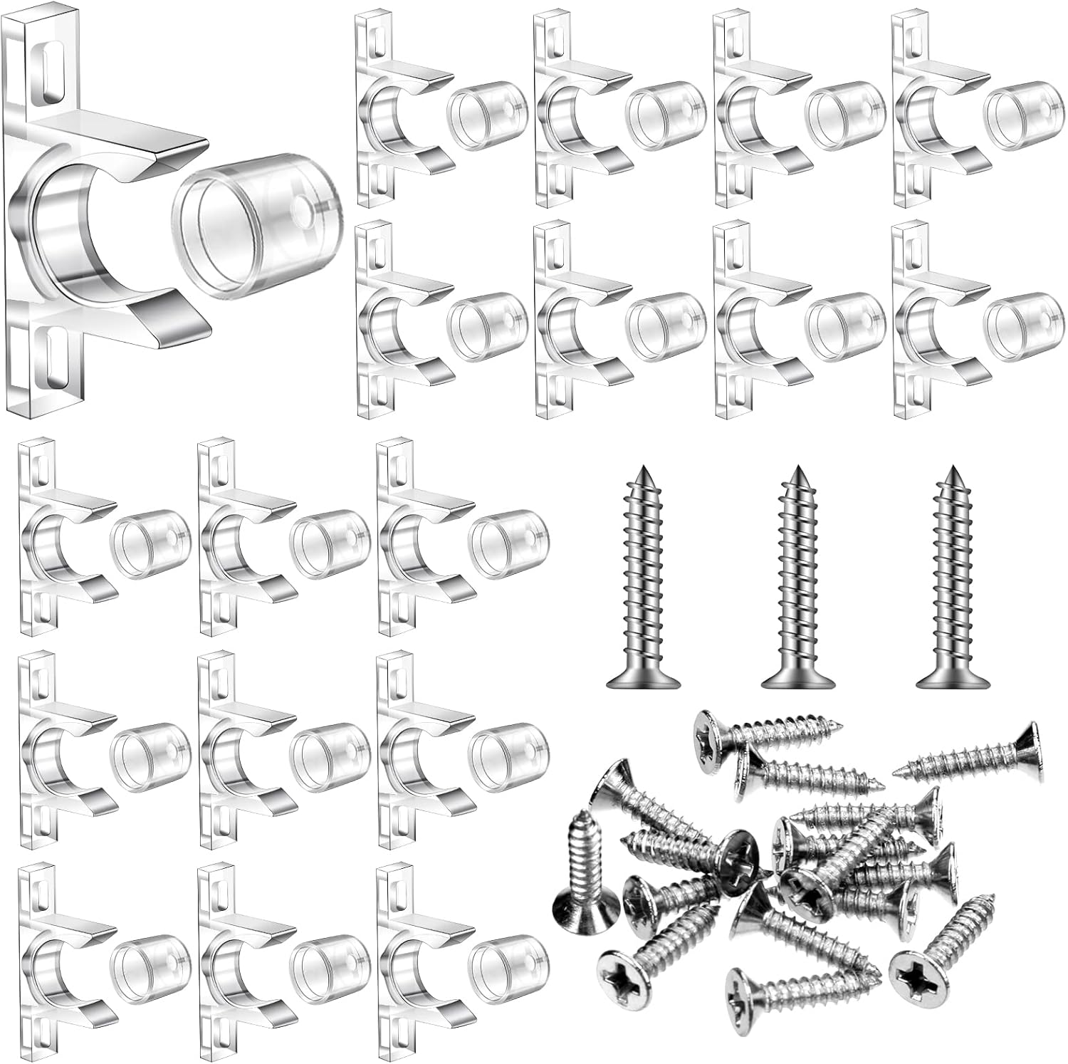 20 Pack False Front Clips Drawer Shelf Fixing Clips with Screws