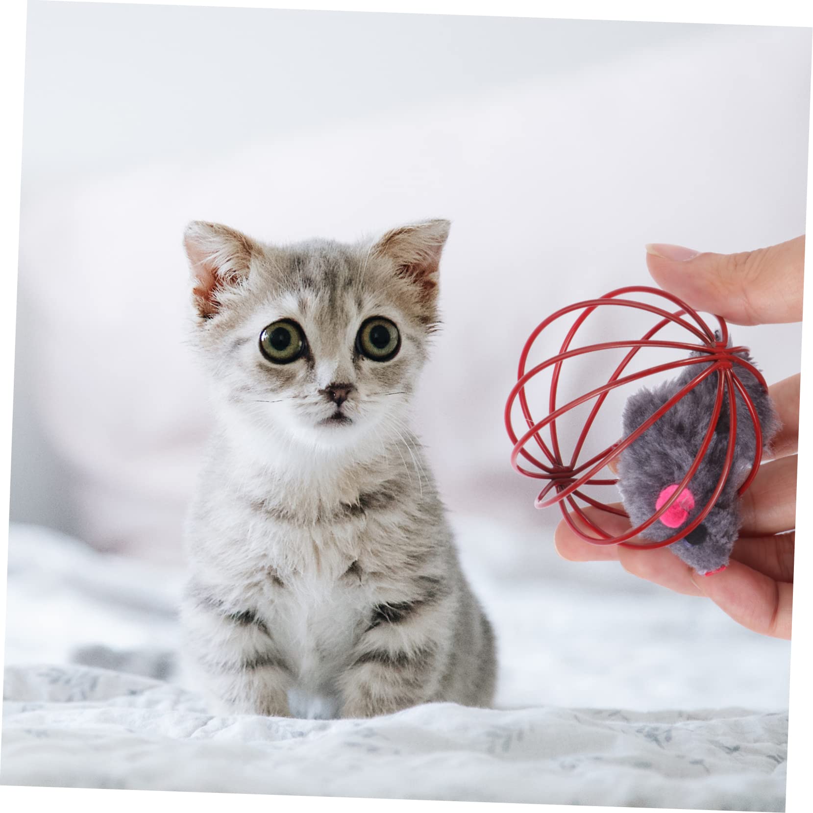 Toddmomy 15piezas Juguete para Gato De Ratón Jaula Estimulante Interactivo para Mascotas Diversión y Ejercicio para Gatos y Gatitos Aleatorios
