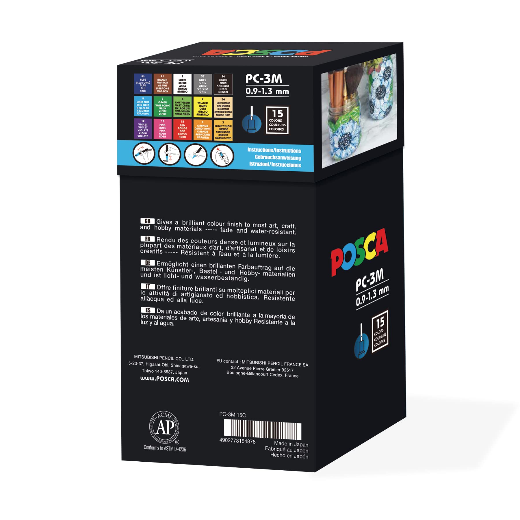 Buy UniPosca Paint Marker Pen Fine Point Set of 15 (PC3M15C