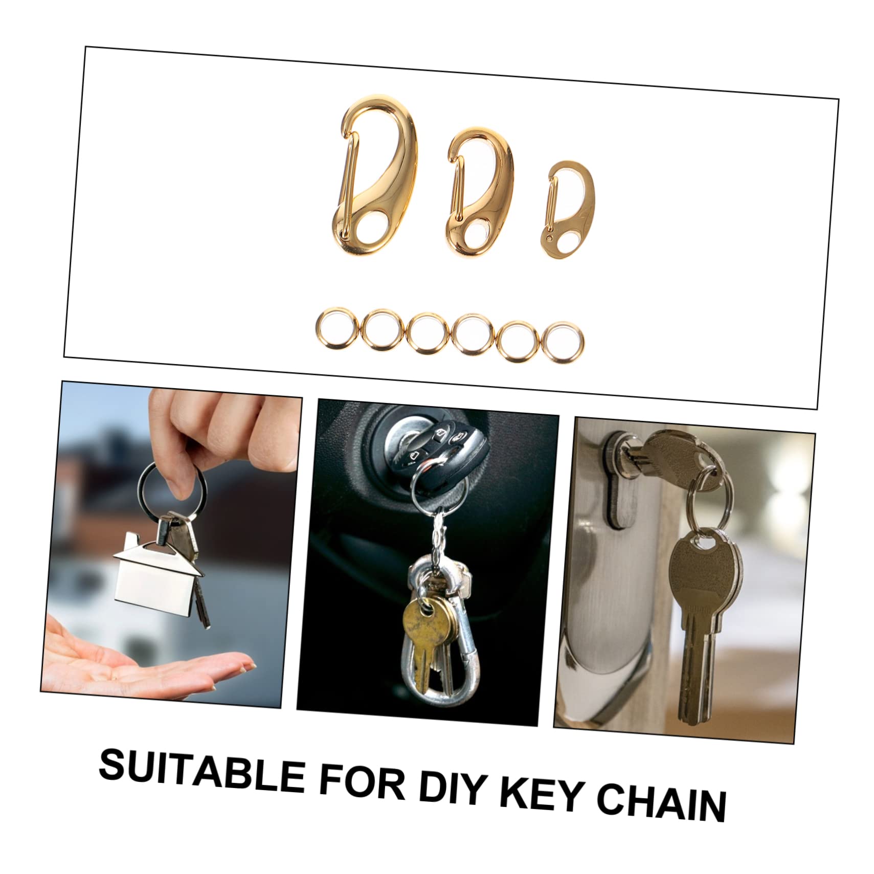 ifundom 3Pcs Dog Tag Clips Durable Stainless Steel Pet Id Tag Clips with Rings for Collars and Harnesses Convenient Attachment for Dogs and Cats Lightweight Lost Design