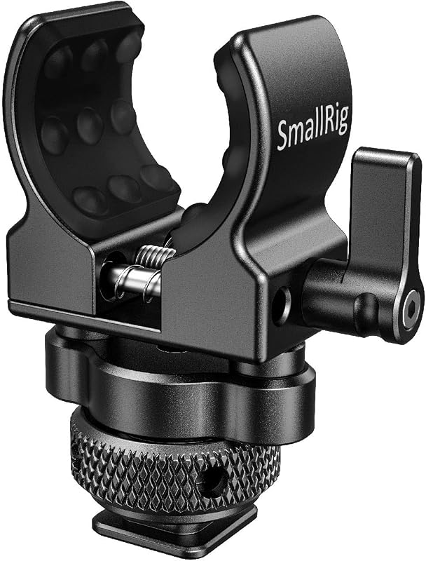 Shotgun Microphone Holder (Cold Shoe), Built-in Soft Silicone, Bumps and Noises Absorption BSM2352