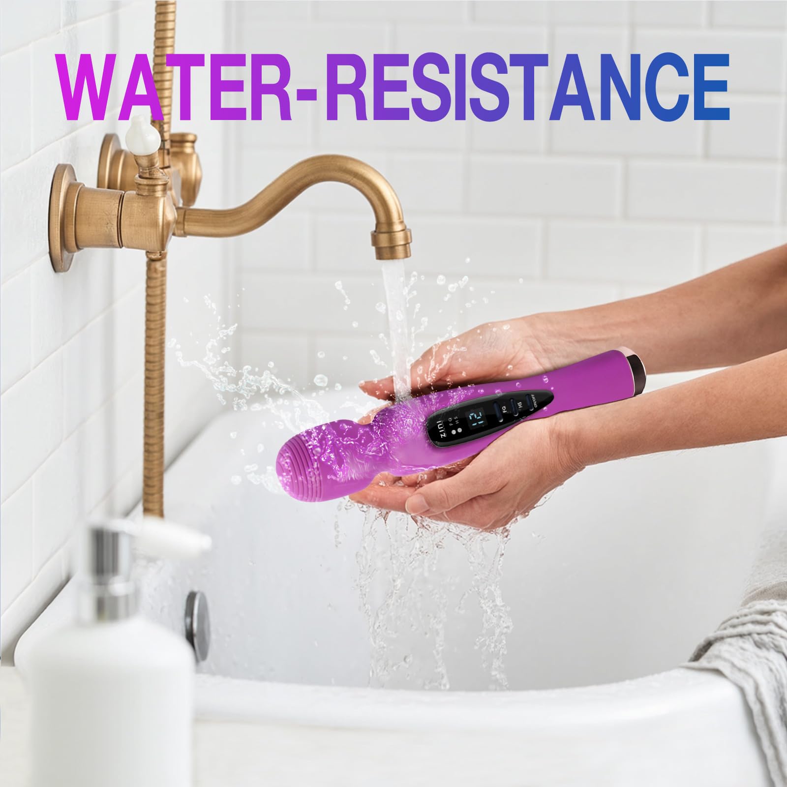 Massaggiatore senza fili con display LCD, massaggiatore personale per dolore Relif, potente bacchetta massaggiante vibrante 12, nero, viola