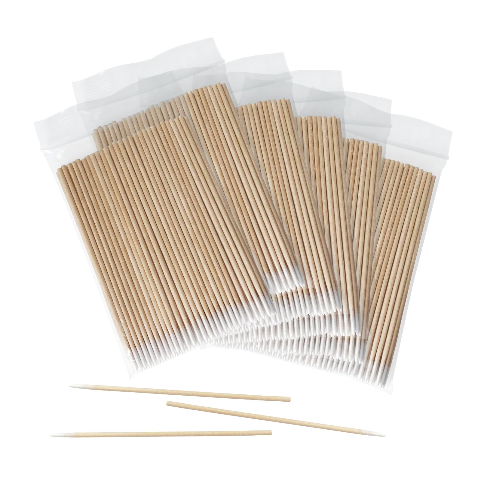 600 Pcs Pointed Cotton Swabs for Nails, 4 Inch Microblading Cotton Swab for Makeup, Nail Polish Clean Up Tool, Lint Free Cotton Buds for Beauty,