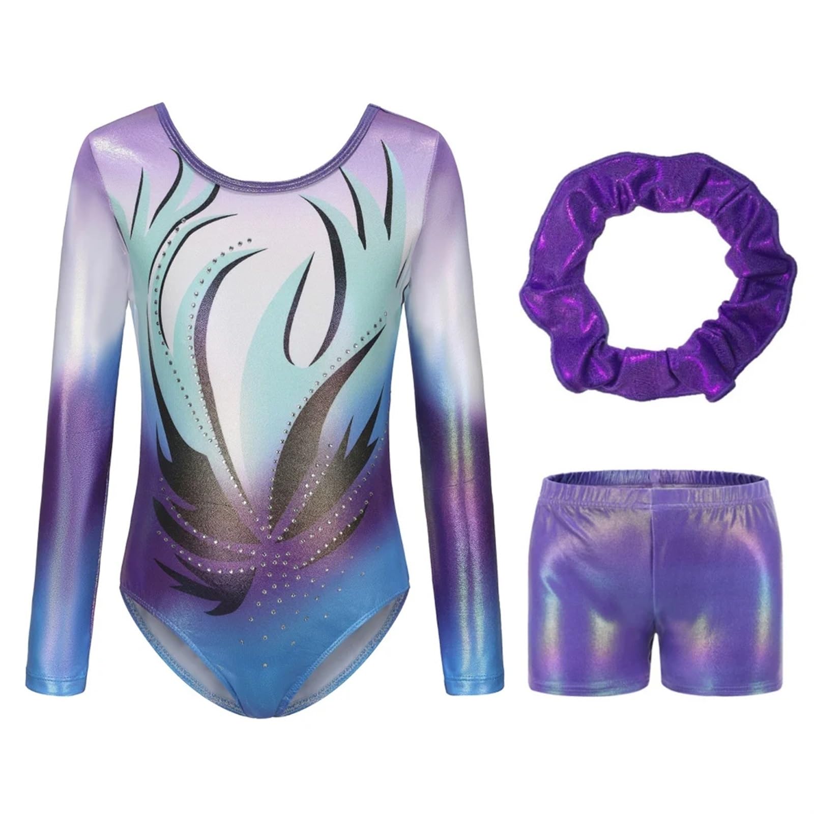 Gymnastikanzug Mädchen Mädchen Ballettanzug ...(Color2,12(11-12T))