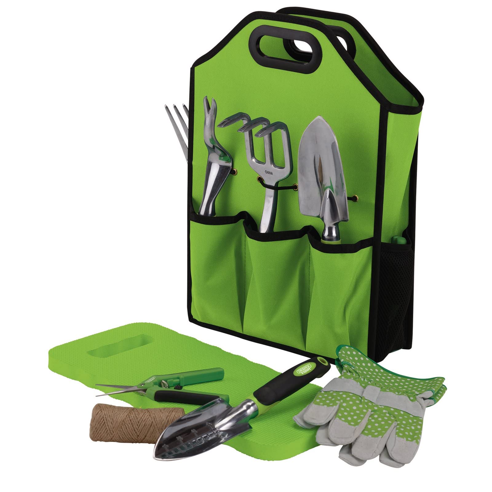 DRAPER 08998 Juego de Herramientas de jardín de Aluminio con Bolsa de Almacenamiento (11 Piezas)