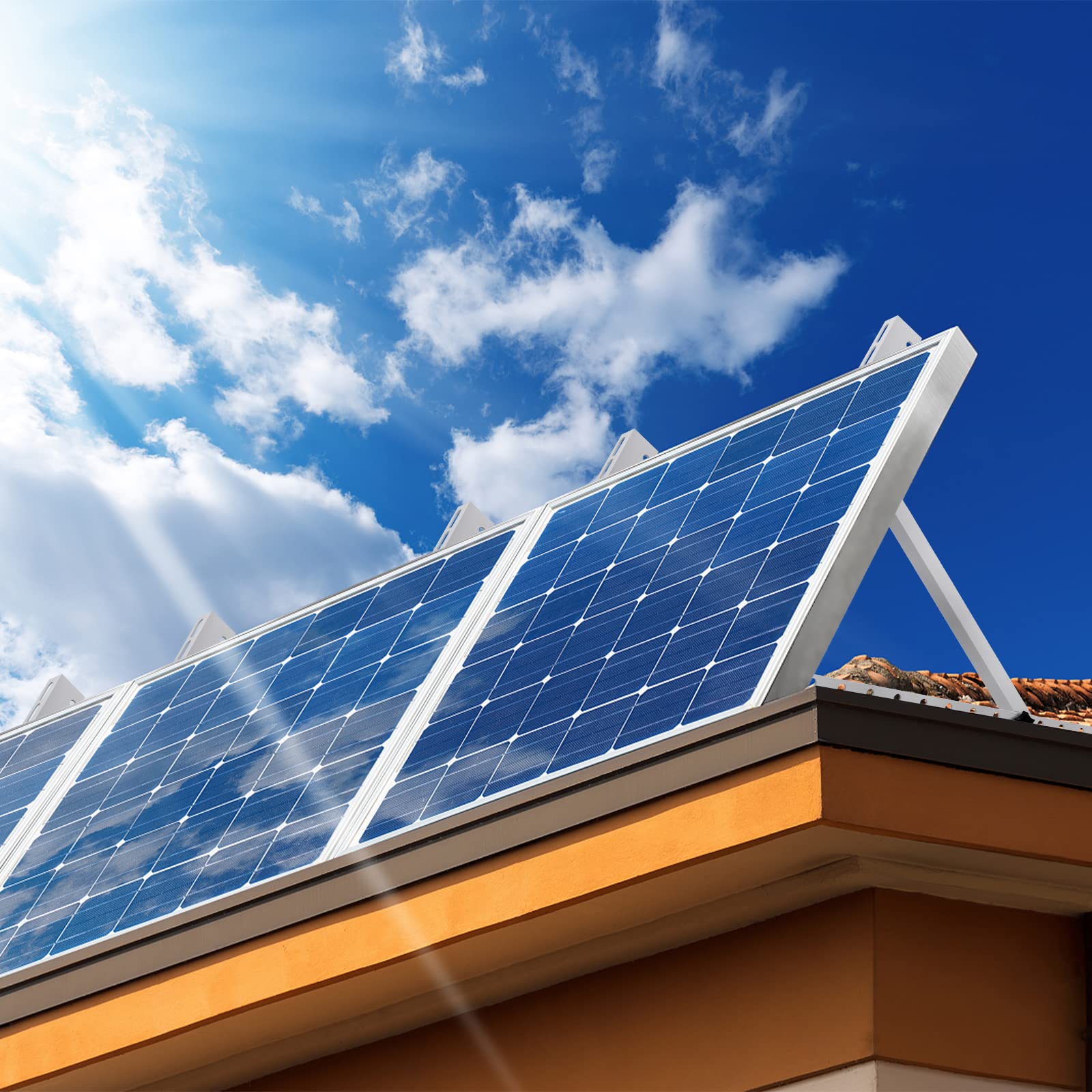 UISEBRT Supporto per pannello solare da 71 cm, inclinabile e pieghevole, per tetto della barca, camper, 2 pezzi