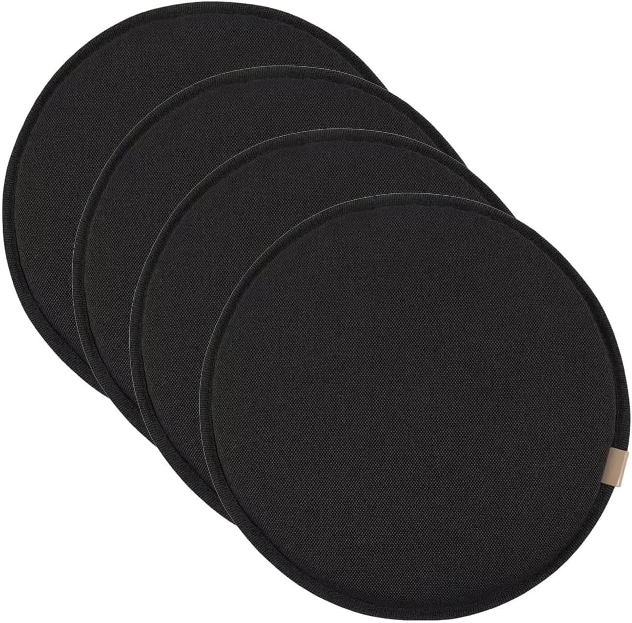 Coussin rond en mousse de 50 cm galette de chaise noire antidérapante pour terrasse et cuisine