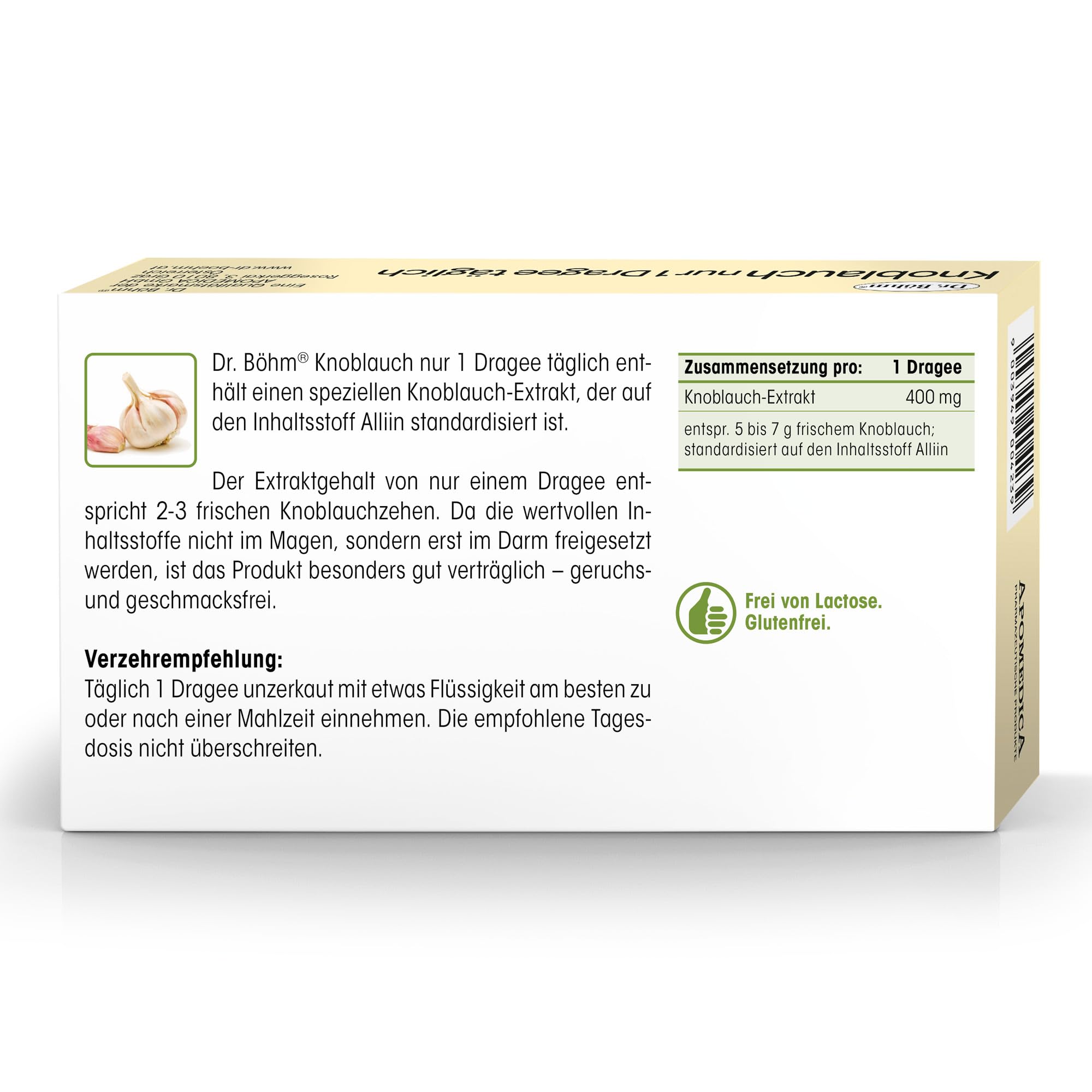 Dr. Böhm Knoblauch nur 1 Dragee täglich: Mit Knoblauch-Extrakt, 400mg, 30 Dragees