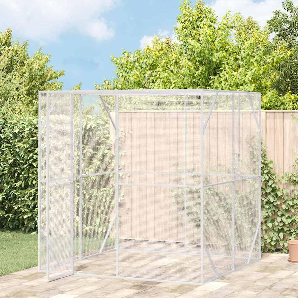 INLIFE Vogelkäfig Anthrazit 209 x 202 x 214 cm Verzinkter Stahl,Tier- & Haustierbedarf,Haustierbedarf,Vogelbedarf,Vogelkäfige & -ständer,Anthrazit,39.4 KG,4100931