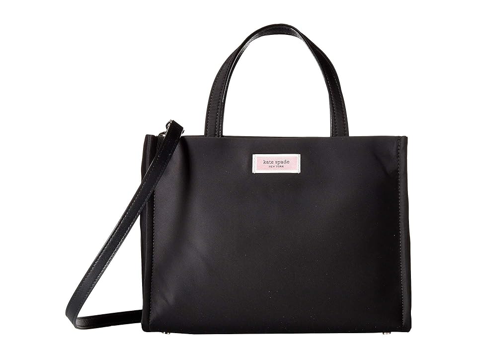 

Kate Spade New York Sam Nylon Medium Satchel (Black) Satchel Handbags