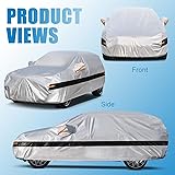 Holthly Bâche Voiture SUV Extérieur à 10 Couches, Housse Protection Voiture 100% Étanche Anti UV Soleil, Bâche pour 4x4 Renault Duster, VW T Roc,Audi Q3, BMW X1,Mercedes GLA,etc. Argent - 7