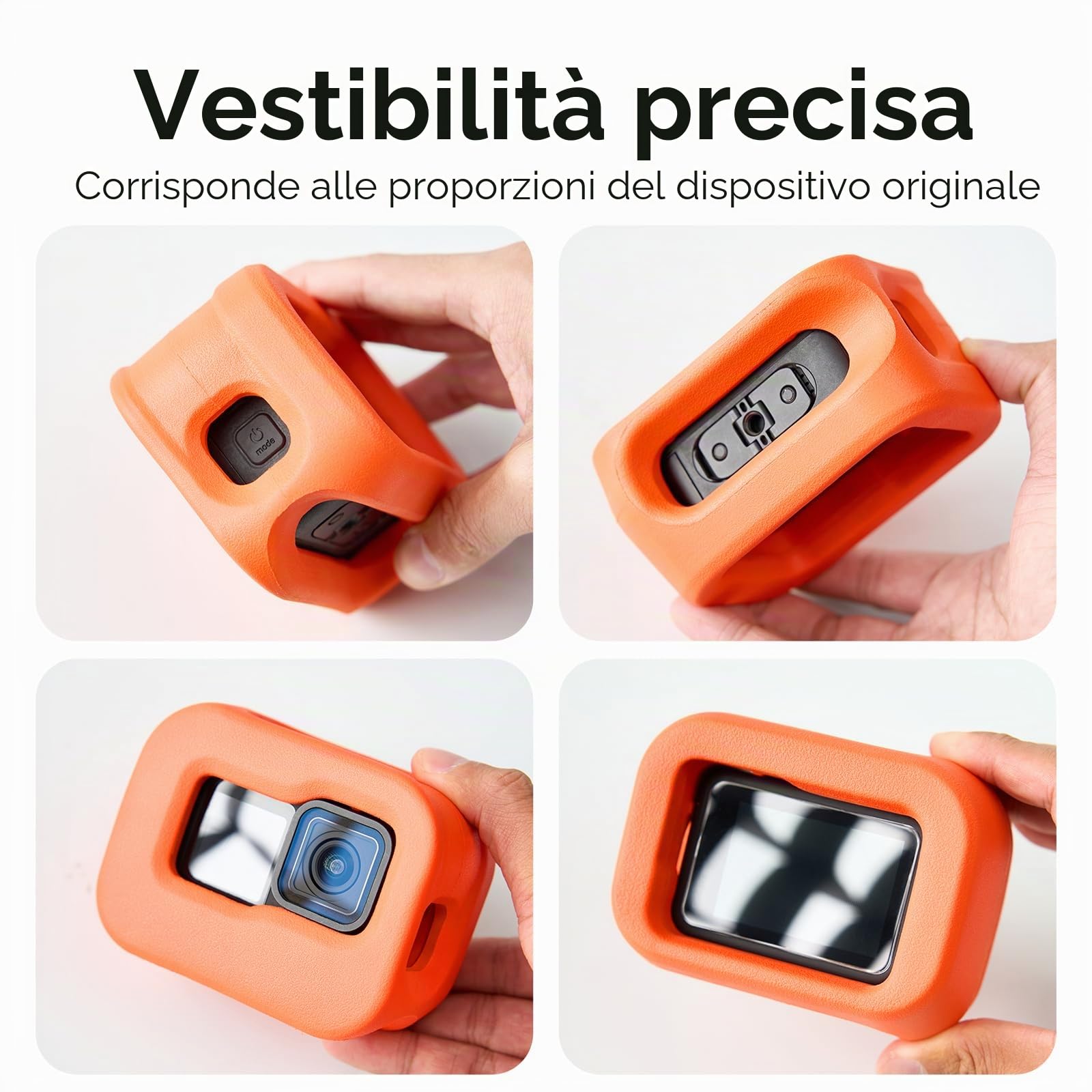 TELESIN Custodia galleggiante per GoPro Hero 13/12/11/10/9 nera, telaio di alloggiamento galleggiante per Go Pro, adatto per snorkeling, surf, sci d'acqua, accessori per action camera (arancione)