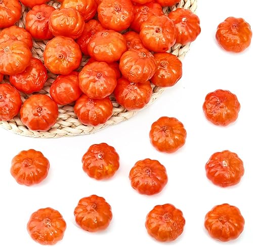 Miniatura 1 de CHGCRAFT 60 piezas de calabaza artificial de espuma de simulación de calabaza realista modelos realistas de verduras artificiales para fiestas,