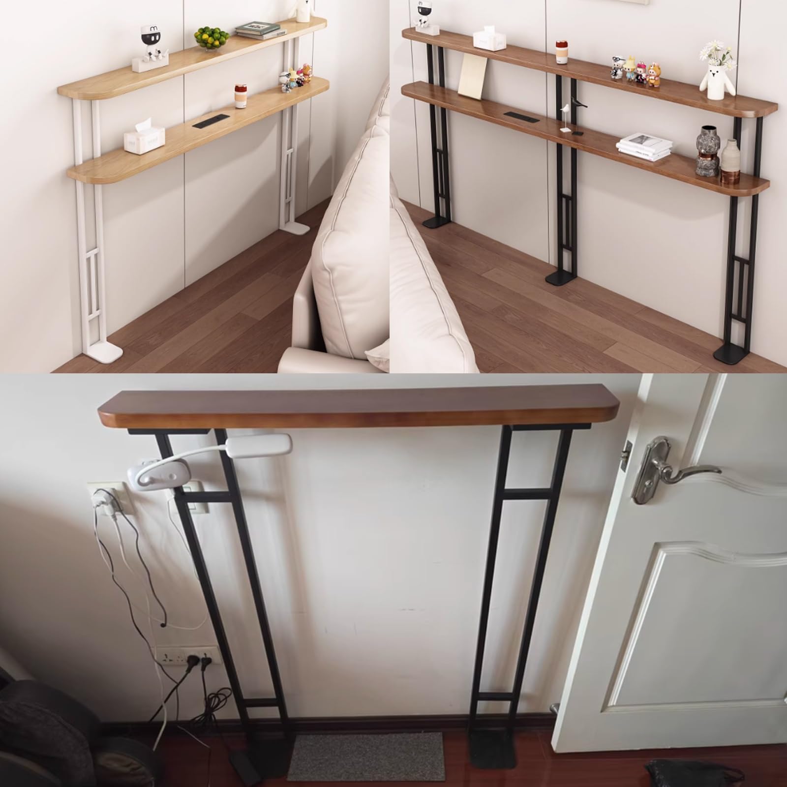 Consolle dietro divano Tavolino Consolle Stretto Dietro Il Divano Per Riporre Chiavi, Riviste, Lampade - Tavolo Da Console In Legno Per Soggiorno/Camera Da Letto(Style-2,100x18x85cm/39x7x33in)